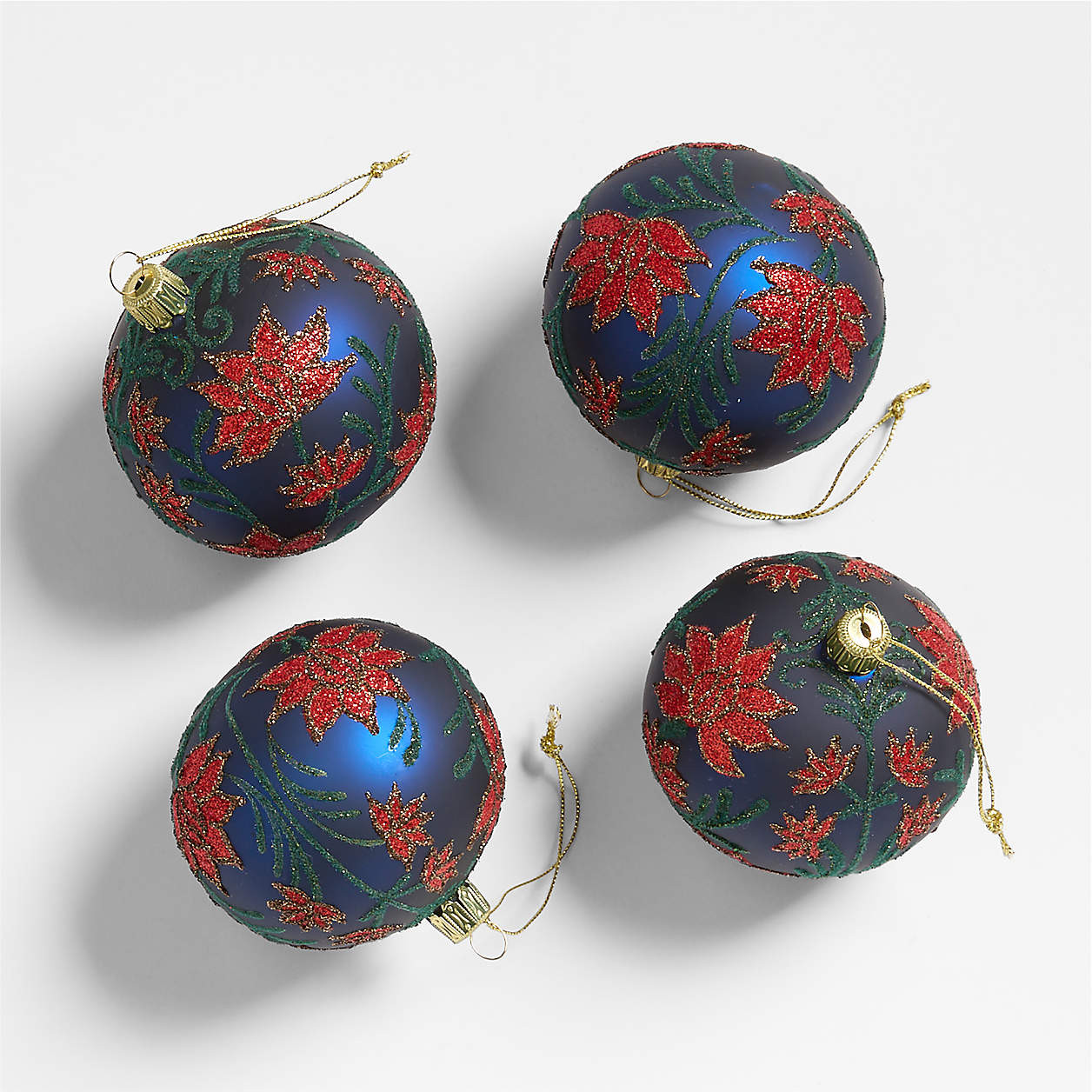 Red Poinsettia Ball Christmas Tree Ornament + Reviews | Crate & Barrel | Crate & Barrel