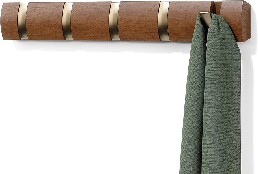 Umbra FLIP Wall Mounted Floating Rack – Modern, Sleek, Space-Saving Hanger with Retractable Hoo... | Amazon (US)