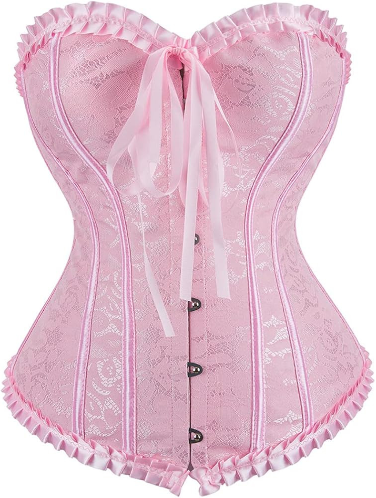 frawirshau Corsets for Women Floral Overbust Corset Bustier Lingerie Top | Amazon (US)