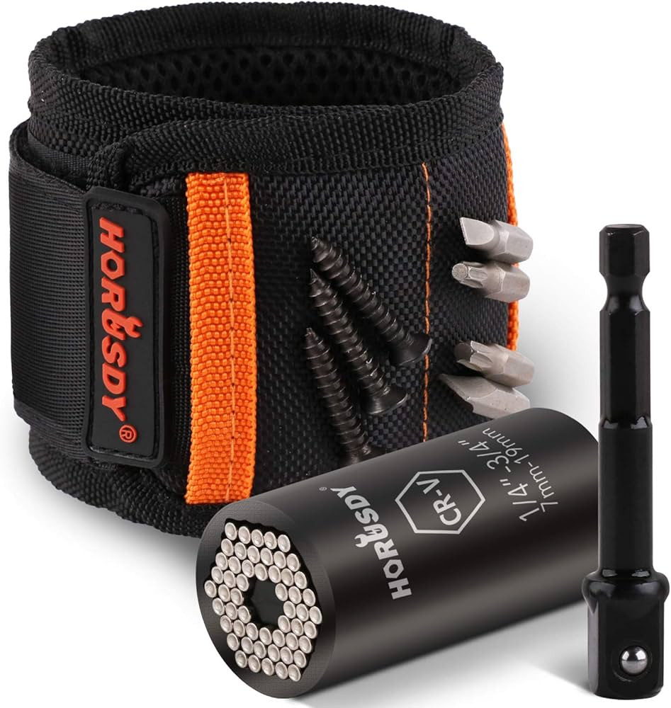 HORUSDY Magnetic Wristband & Universal Socket Grip (7-19mm), Tools Gifts for Dad with Strong Magn... | Amazon (US)
