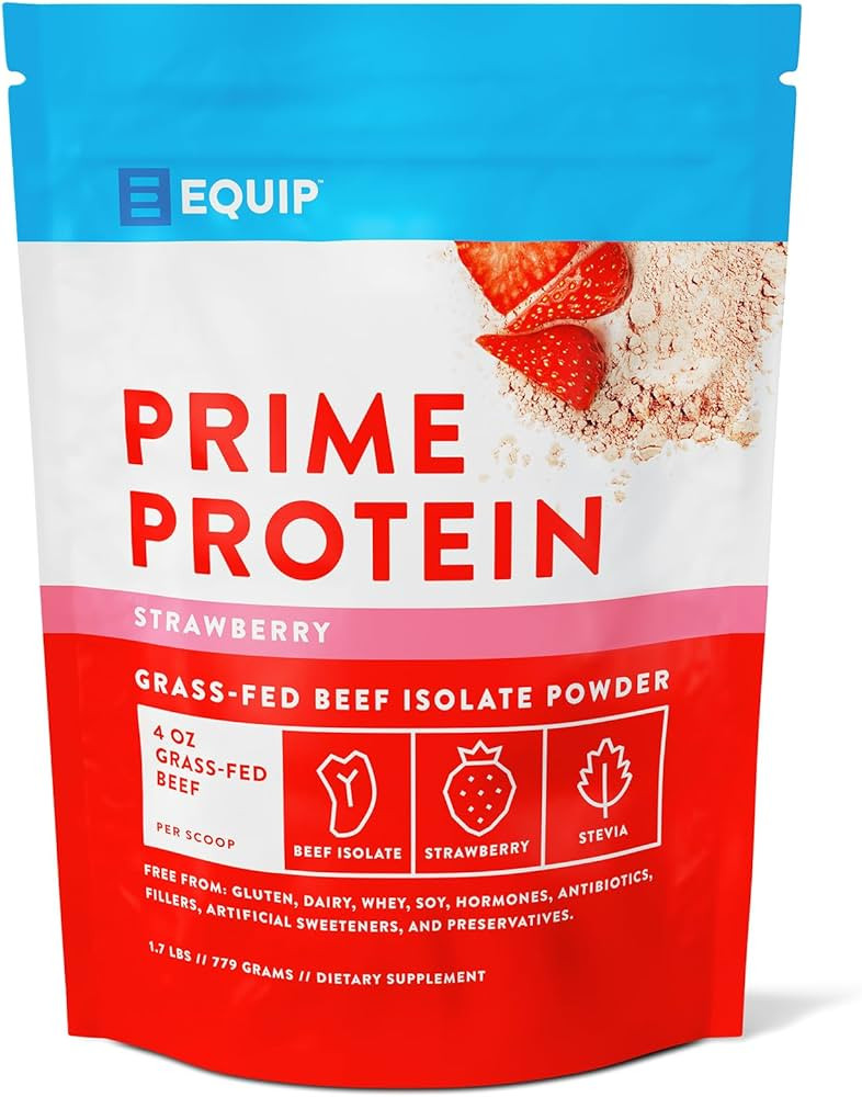 Equip Foods Prime Protein - Grass-Fed Beef Protein Powder Isolate -Paleo and Keto Friendly, Glute... | Amazon (US)