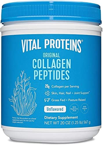Vital Proteins Collagen Peptides Powder - Pasture Raised, Grass Fed, unflavored 20 oz | Amazon (US)