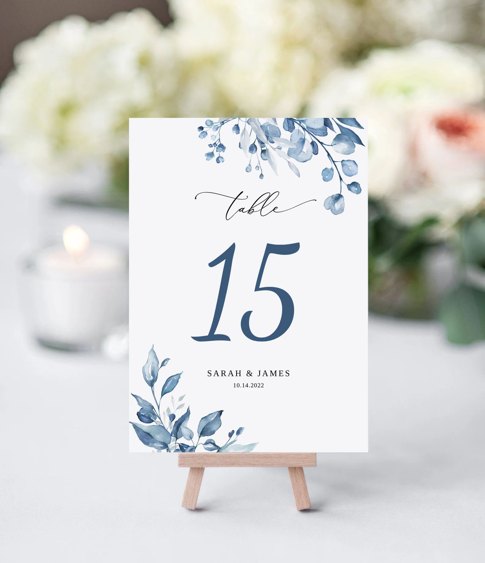 Dusty Blue Wedding Table Numbers Table Number Template | Etsy | Etsy (US)