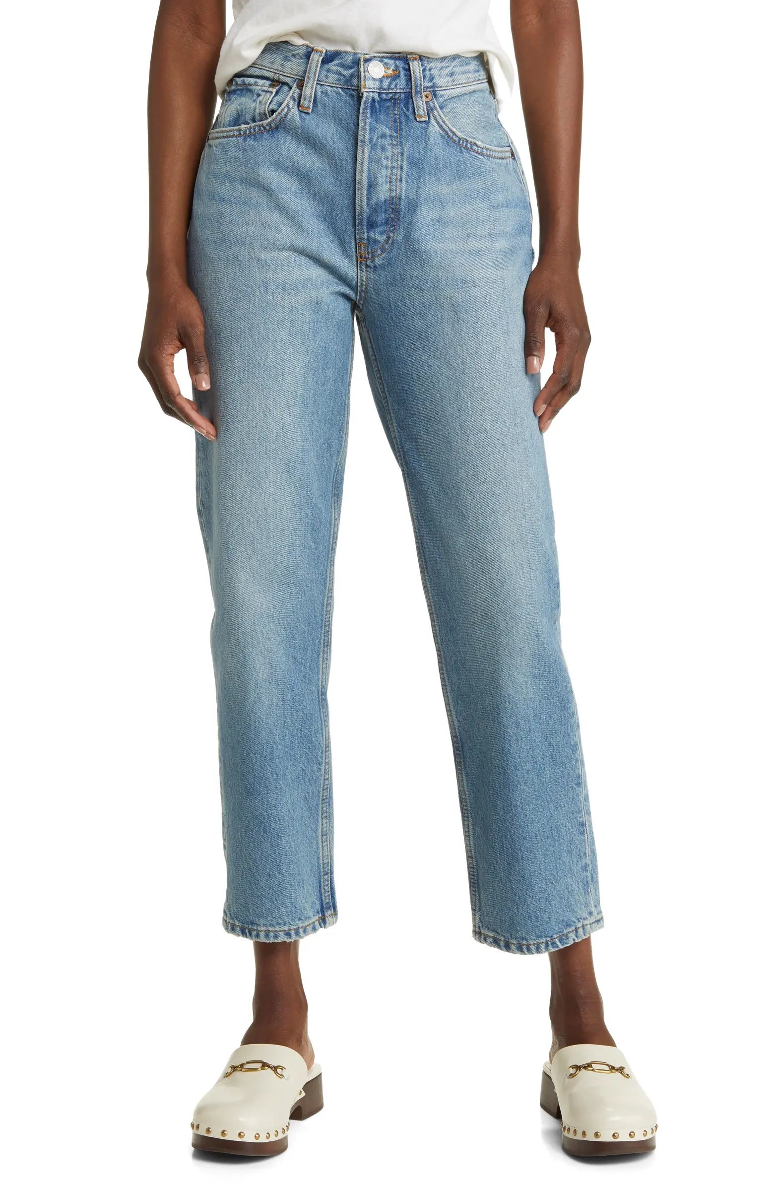 '70s Ultra High Waist Stove Pipe Jeans | Nordstrom