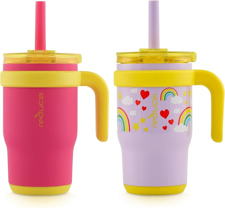 REDUCE 14 oz Coldee Tumbler with Handle - 2 Pack, for Kids Leakproof Insulated Stainless Steel Mu... | Amazon (US)