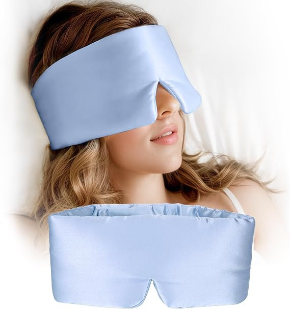 Silk Sleep Mask for Women and Men, Side Sleeper, 22 Momme Pure Mulberry Silk Total Blackout 100% ... | Amazon (US)