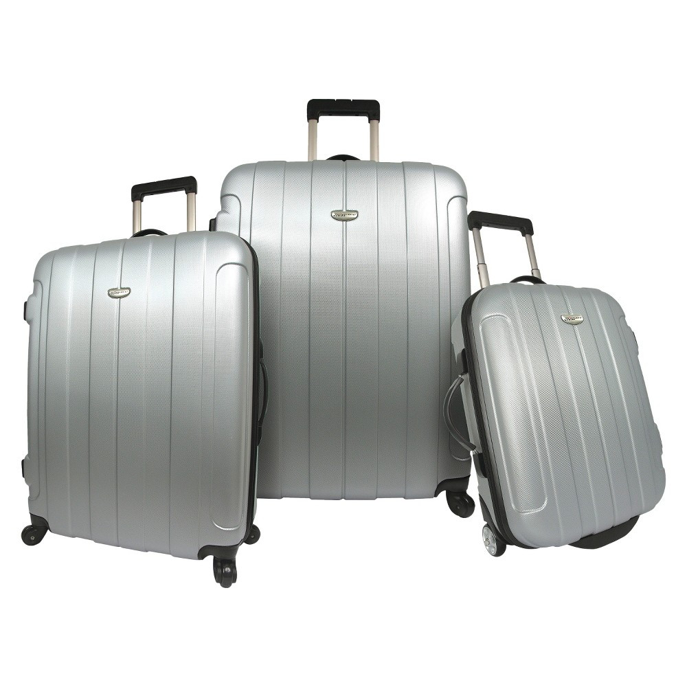 Traveler's Choice Rome 3pc Hardside Spinner/Rolling Luggage Set - Silver, Size: Small | Target