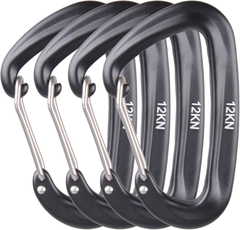 Azarxis Carabiner Clips, 12 25 kN Aluminium D Ring Heavy Duty Lightweight Caribeaners for Hammock... | Amazon (US)