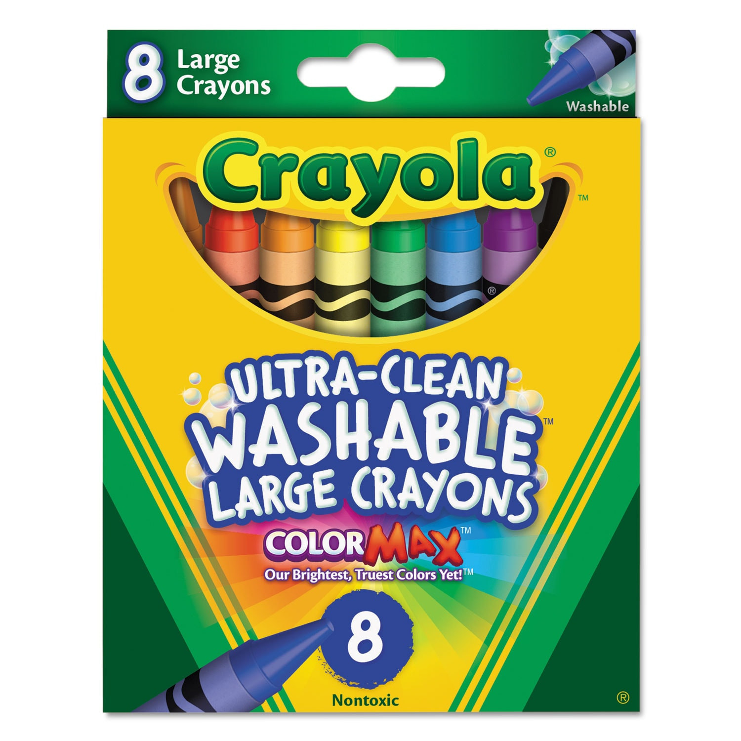 Crayola Ultra Clean Washable Crayons Large Size 0.44 x 4 8 Assorted Colors 8 Pack | ESNCYO523280 | Lowe's