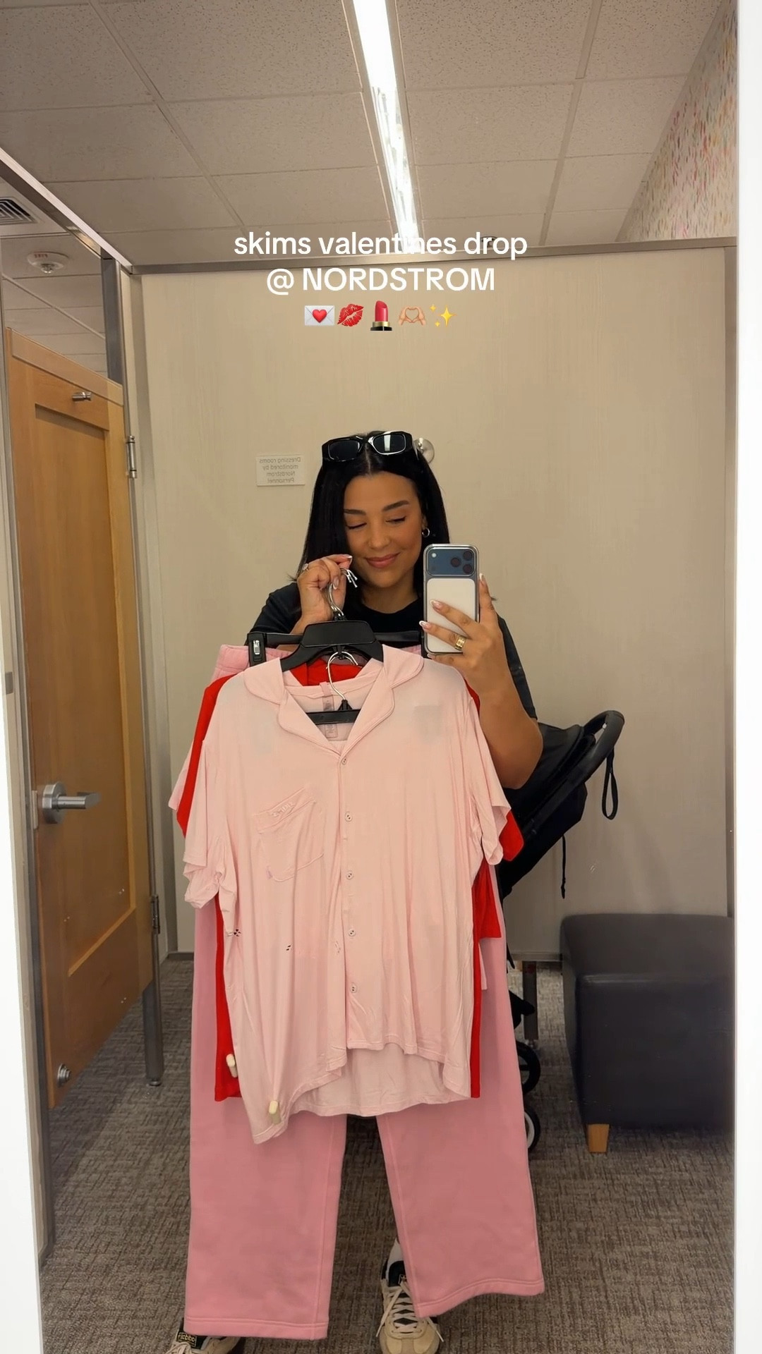 skims valentines day drop fitting room try on :) wearing a L in everything except sweatpants. 

#LTKMidsize #LTKValentine #LTKmomlife