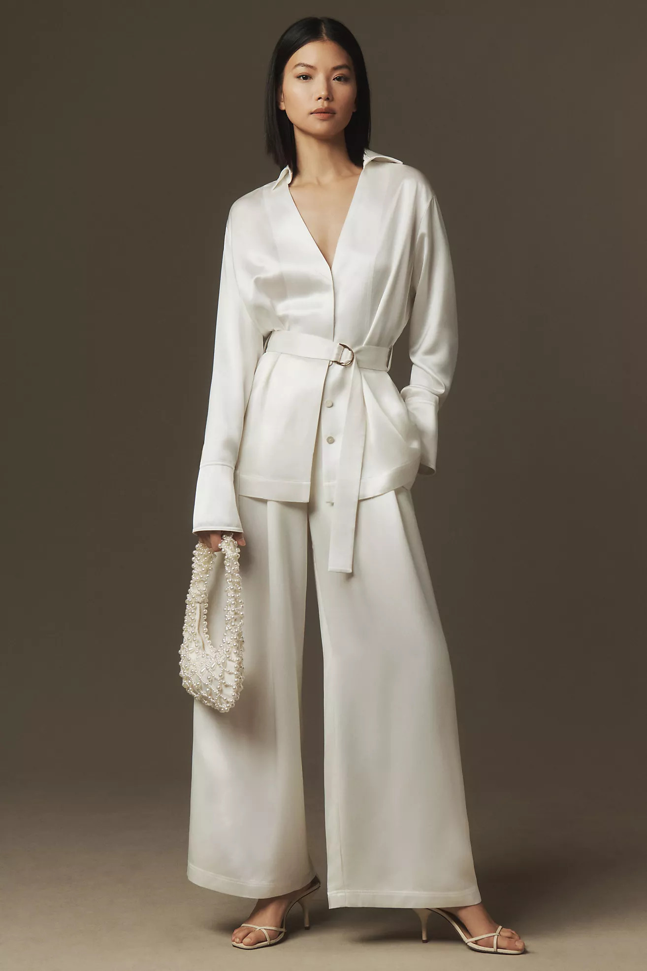 Acler Fagan Satin Full-Length Wide-Leg Pants | Anthropologie (US)