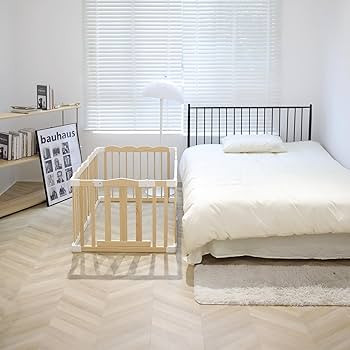 Baby Playpen, Wooden Playpen for Babies and Toddlers, Large Adjustable Wooden Baby Playpen with L... | Amazon (US)