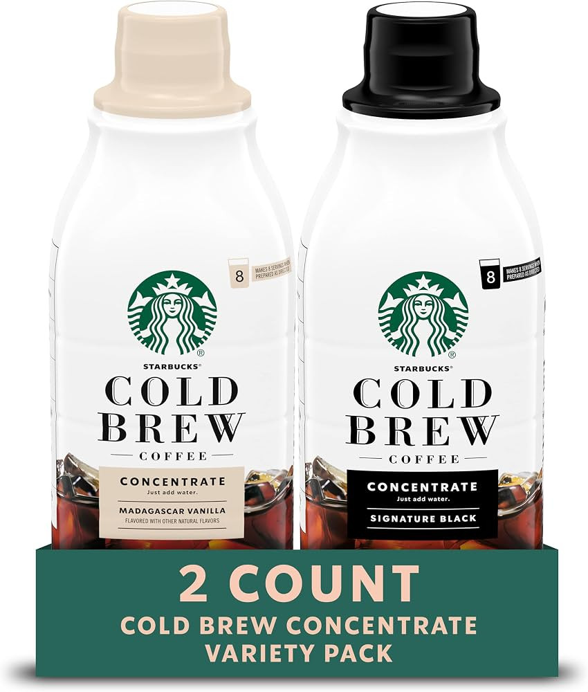 Starbucks Cold Brew Coffee Concentrate, Signature Black and Naturally Flavored Madagascar Vanilla... | Amazon (US)