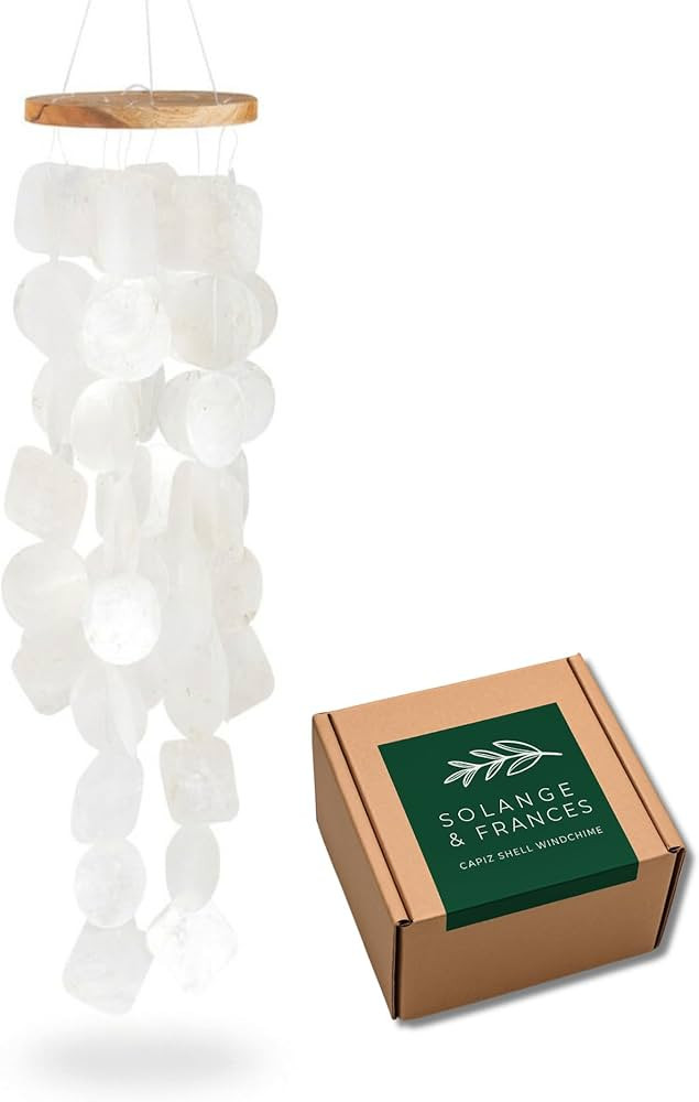Solange & Frances Natural Capiz Shells Wind Chimes for Outside. Spring Decor Wind Chimes Patio De... | Amazon (US)