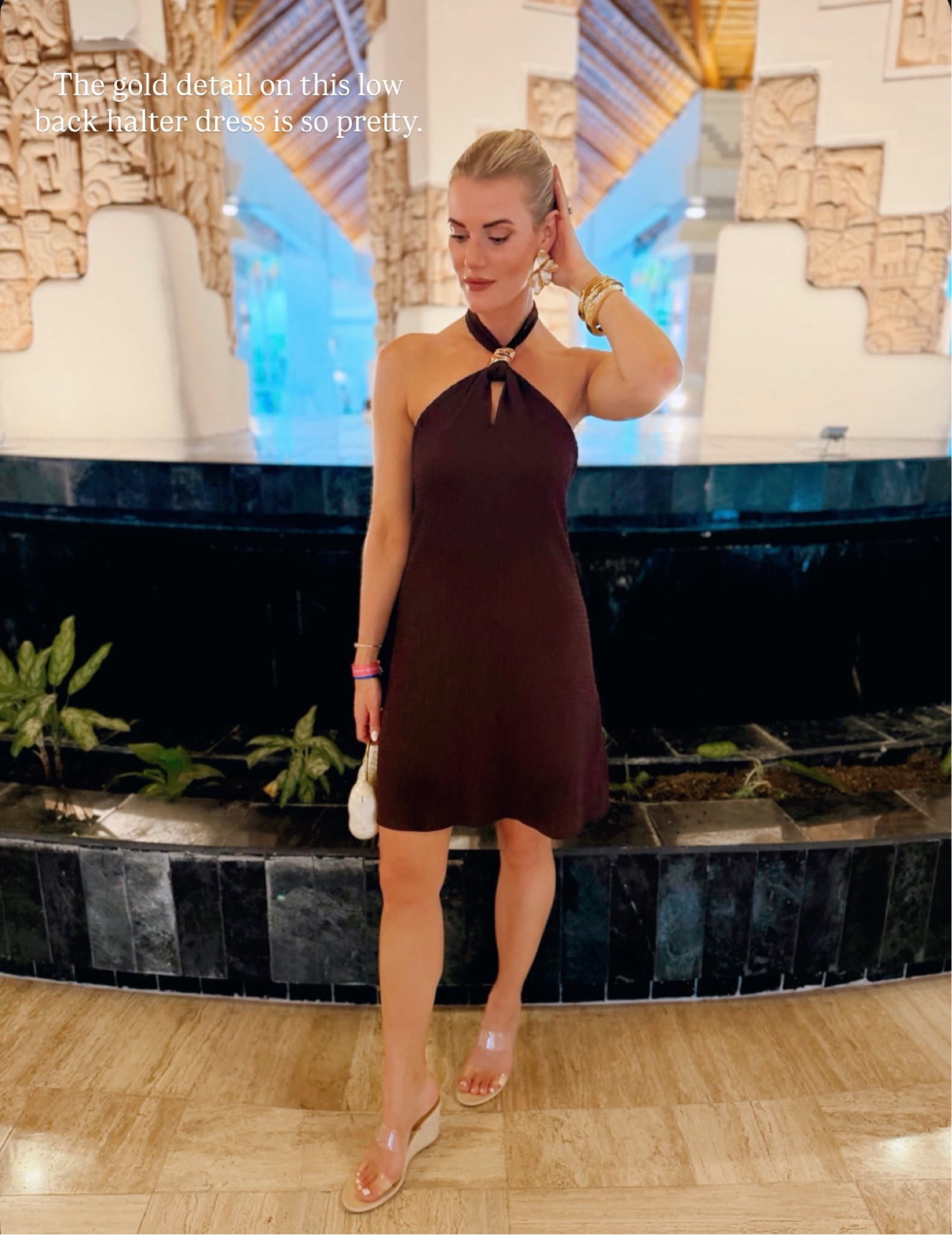 Date night outfit, spring dress, summer dress – wearing a small in the halter low back mini dress. Take 15% off with code CAI15. @Cupshe ￼

#LTKSeasonal #LTKootd #LTKSaleAlert