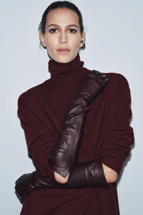 100% LEATHER LONG GLOVES | Zara US