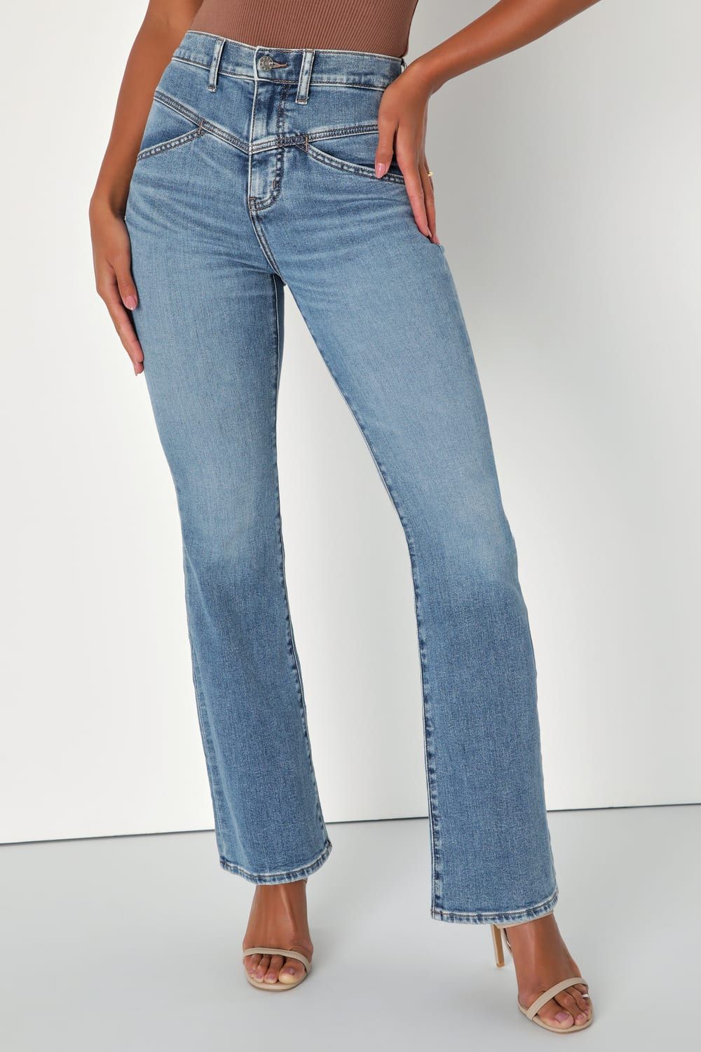Go-Getter Medium Wash High-Rise Flare Jeans | Lulus (US)