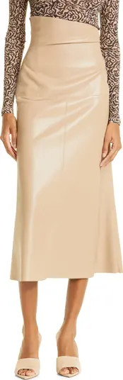 Melody Asymmetric Waist Faux Leather Midi Skirt | Nordstrom
