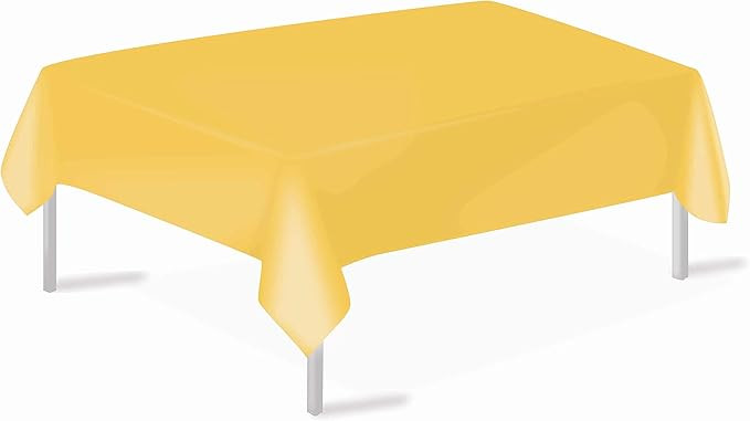 Yellow Plastic Tablecloths 3 Pack Disposable Table Covers 54 x 108 Inches Shower Party Tablecover... | Amazon (US)