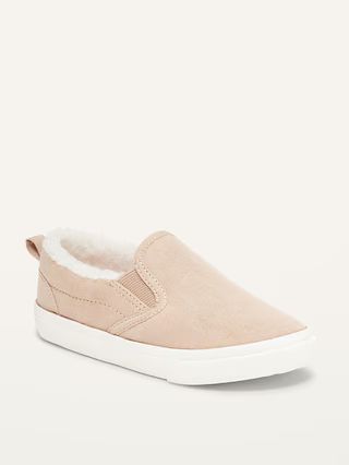 Unisex Faux-Suede Sherpa-Lined Slip-On Sneakers for Toddler | Old Navy (US)