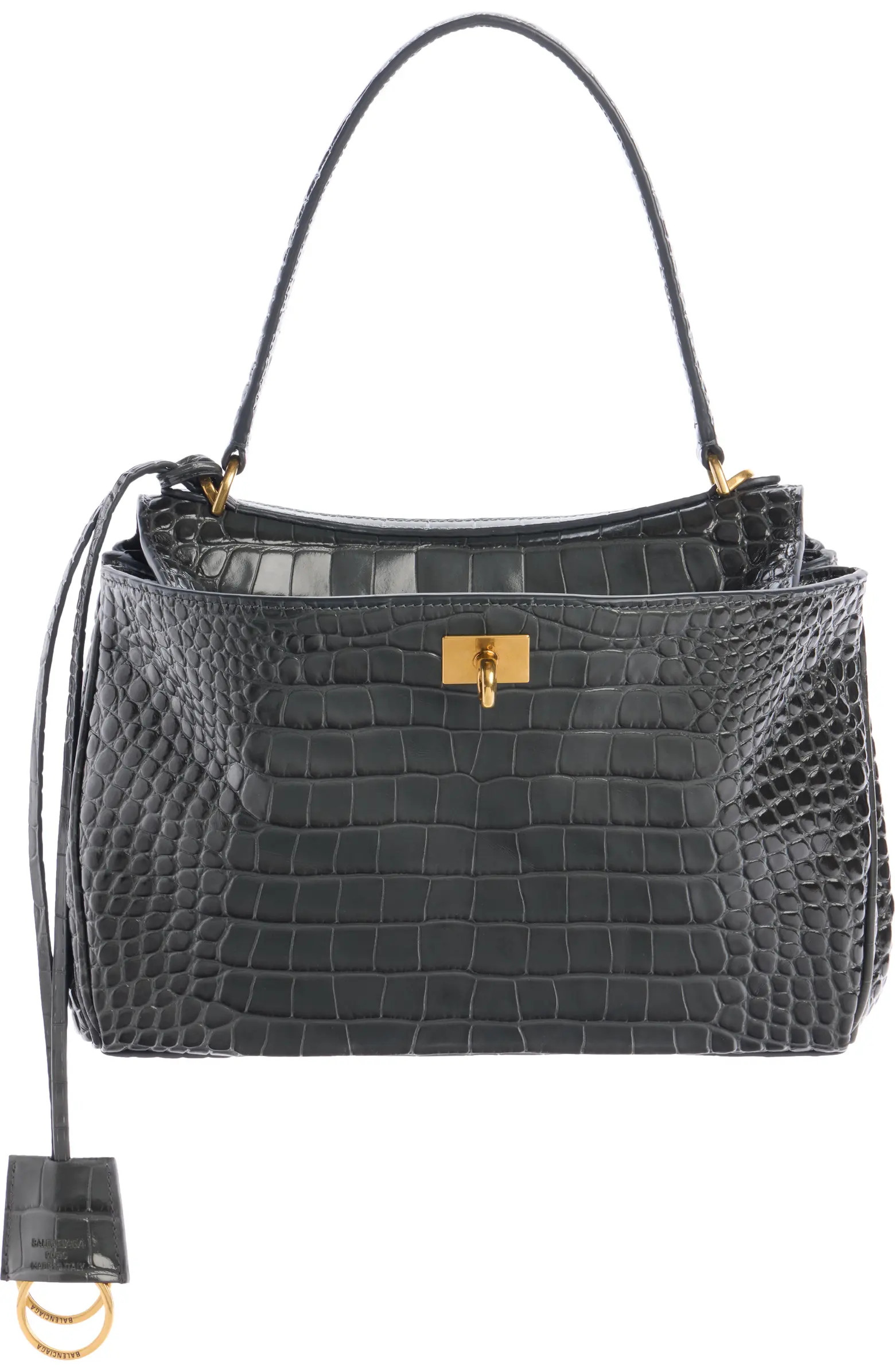 Small Rodeo Croc Embossed Leather Top Handle Bag | Nordstrom