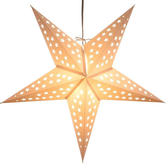 White Serenity Paper Star Lantern with 12 Foot Power Cord Included | Amazon (US)