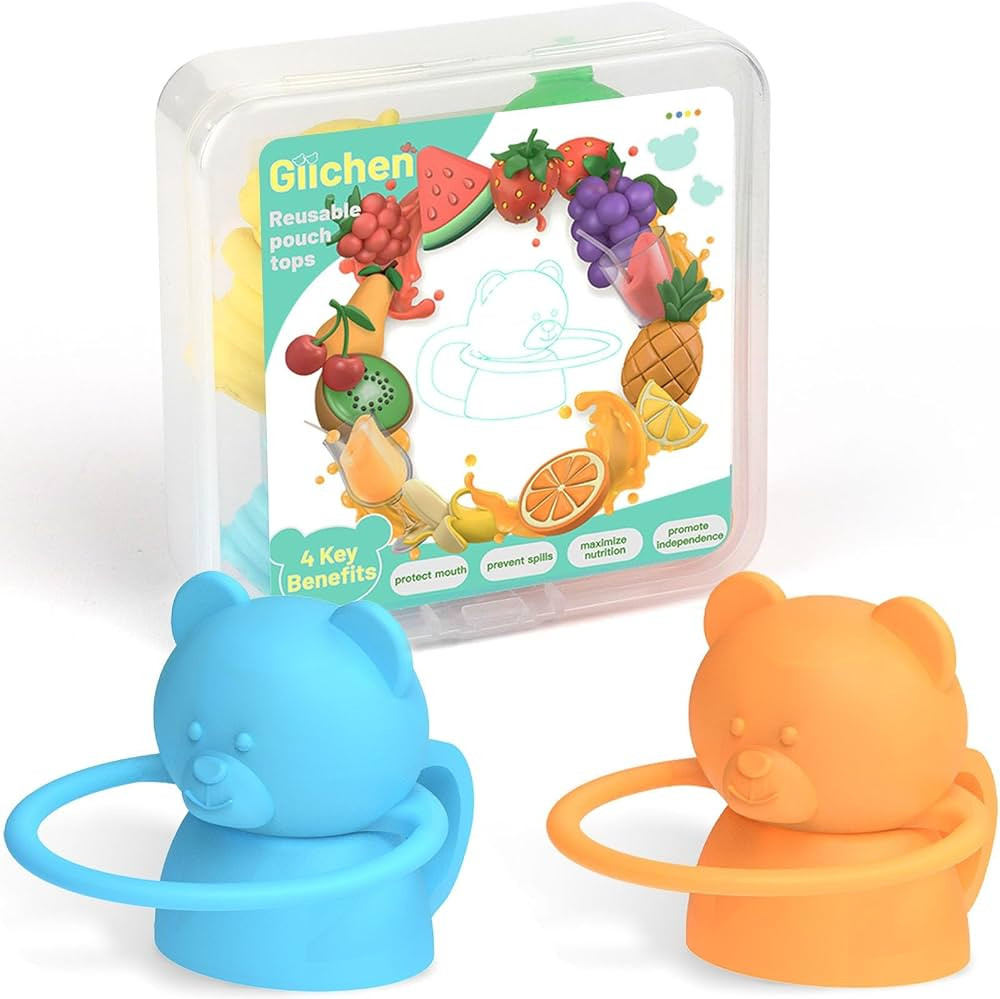Soft Sip Food Pouch Topper - Food Grade Silicone Pouch Tops for Baby Prevent Spills, Led Weaning,... | Amazon (US)