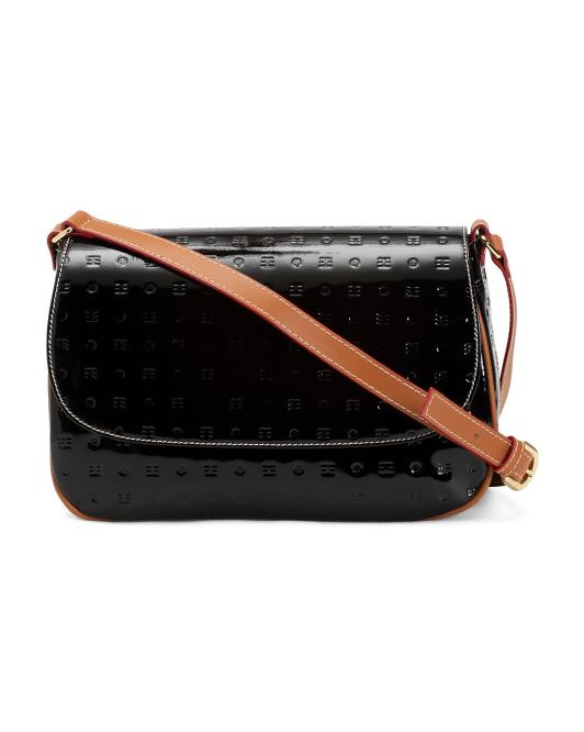 Made In Italy Patent Leather Saddle Crossbody Flap Over | TJ Maxx
