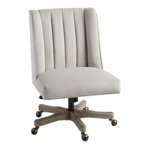 Ava Velvet Channel Back Upholstered Office Chair | World Market