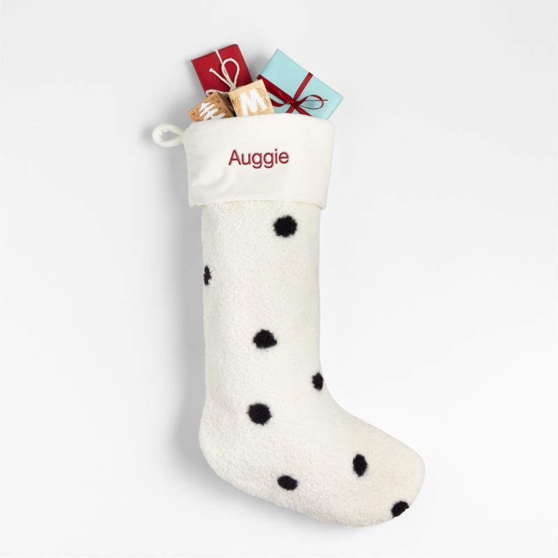 Cream Sherpa Polka-Dot Kids Christmas Stocking + Reviews | Crate & Kids | Crate & Barrel