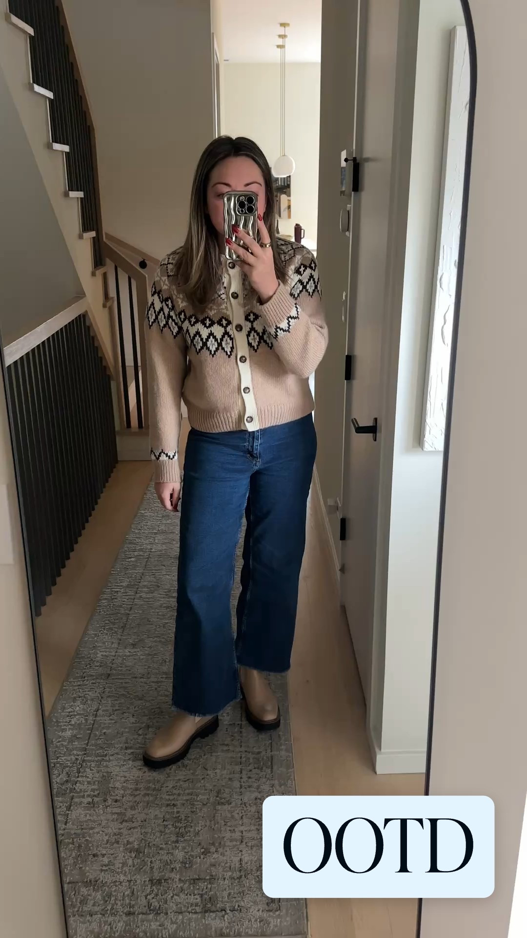 Winter outfit for running errands and shopping!

I love this Fairisle sweater because it’s WINTERY and not holiday-feeling. Perfect for January weather!! Just saw that it’s on super sale (45% off!) and under $100. Super soft and cozy — I’m very sensitive to alpaca and this is only 3% so it’s not too itchy. 👏

I’ve had these boots for years and I love them in the winter because they’re fully waterproof (not just ‘resistant’) — perfect for Chicago winters, especially with the thick sole. I have them in three colors. This older color is “Sesame” if you want to look on resale sights, but linking the current available colors. The chocolate brown suede is dreamy and would be my top choice if I was buying a new pair!!

Also linking my slightly cropped wide-leg jeans (so easy to style IMO), my white tee, and my leather belt.

Sizing:
Sweater: M (true to size)
Jeans: 6 (true to size, but size down if you’re in between because they’re stretchy!)
Boots: TTS, but a little bit narrow if you have a wider foot. I tried the “wide” and they’re too wide for me, so I sized up to a 9 in this color (usually 8.5)

#LTKSaleAlert #LTKootd #LTKSeasonal