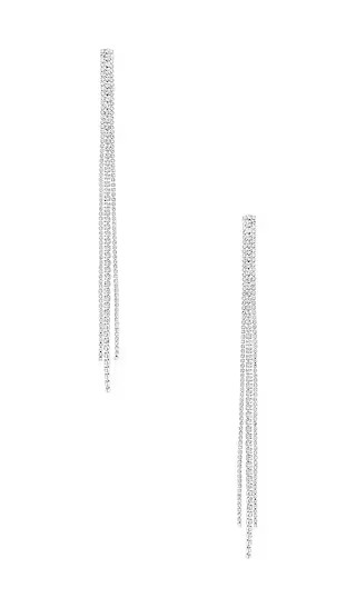 8 Other Reasons Slim Duster Earrings in Metallic Silver. | Revolve Clothing (Global)