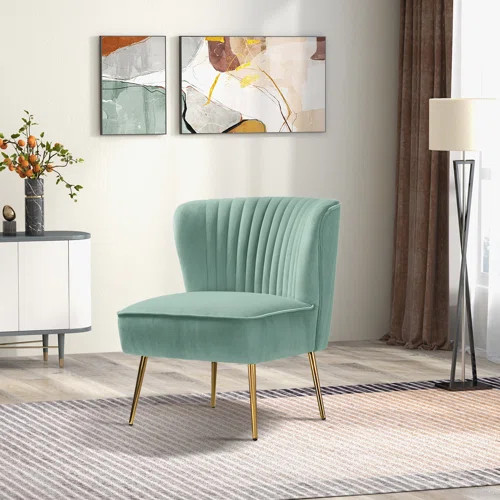 Esme Upholstered Accent Chair with Rattan Arms | Wayfair North America
