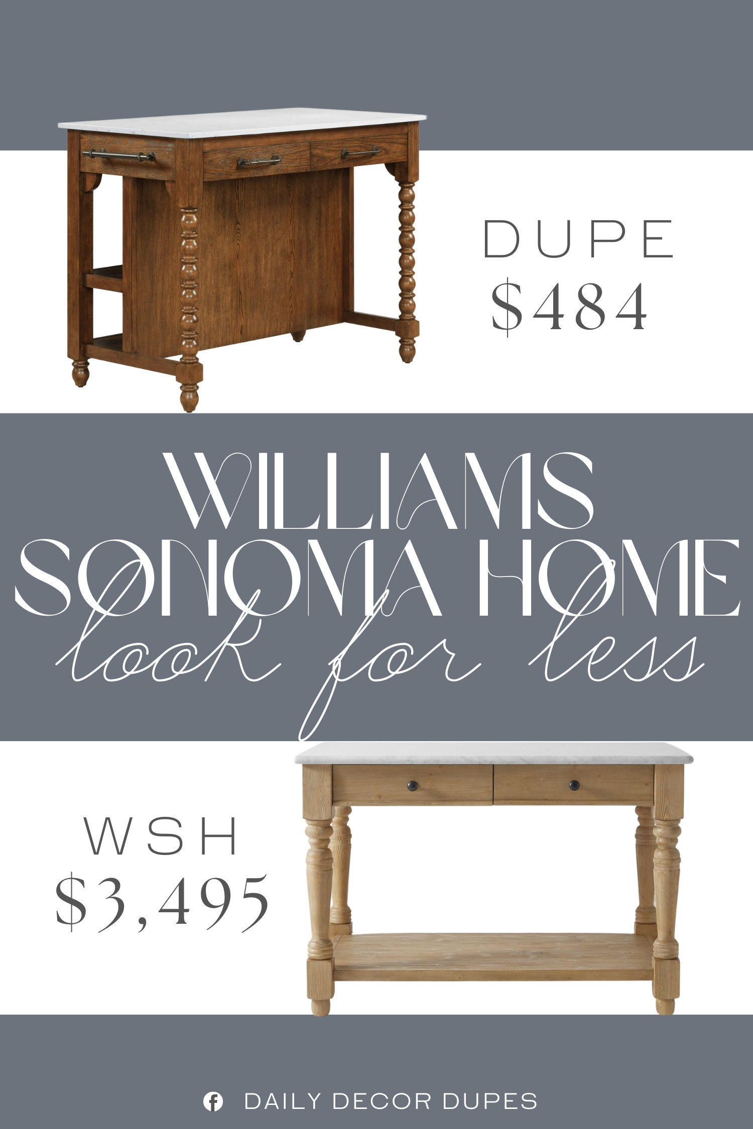Inspired by Williams Sonoma Harvest Island. Harvest Kitchen Island. Harper Kitchen Island with Drawers. Kitchen Island with Shelving. Multi-Drawer Kitchen Island. Solid Wood Kitchen Island. Rustic Modern Kitchen Island. Reclaimed Wood Kitchen Island. 

Home more affordable option find copy cat similar look for less budget friendly affordable cheap cheaper beautiful pretty. Clearance sale coupon code discount code promo code luxury lookalike look a like Inspo inspiration inspired by idea ideas Love like these? I share multiple every day in my FB group.
#williamssonomahomeinspired #kitchenisland #farmhousekitchen #rusticmodern #kitchenstorage #furniturefinds #storagesolution #kitcheninspo 

 #LTKHome