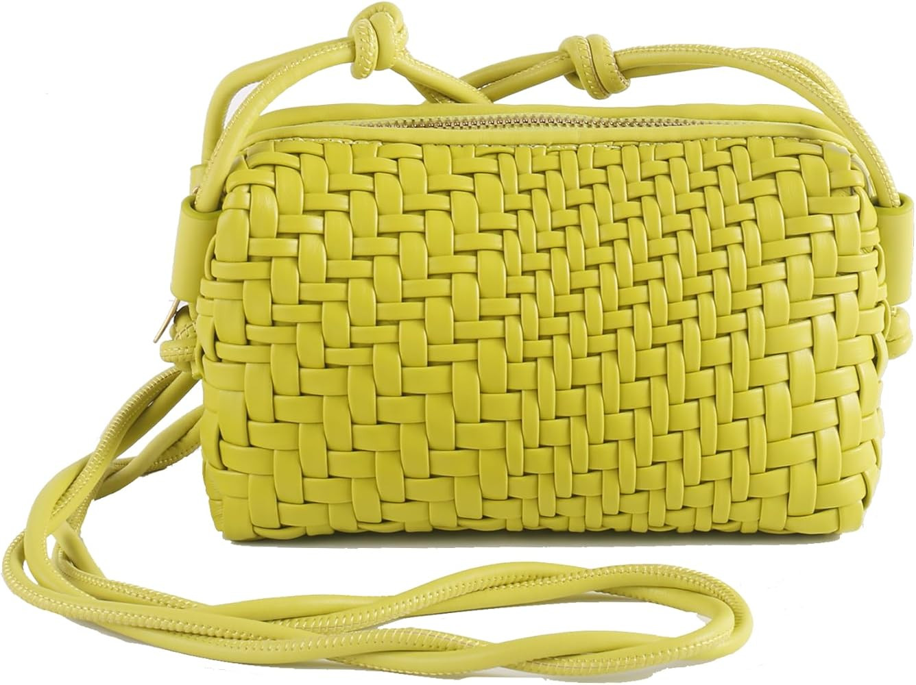 Crossbody Bag for Women Trendy Woven Purse Vegan Leather Small Shoulder Handbags with Strap | Amazon (US)