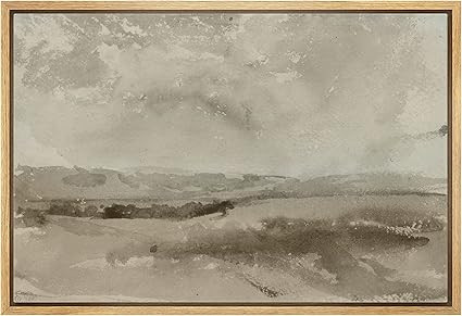 SIGNLEADER Framed Canvas Print Wall Art Pastel Brown Mountain Valley Landscape Nature Wilderness ... | Amazon (US)