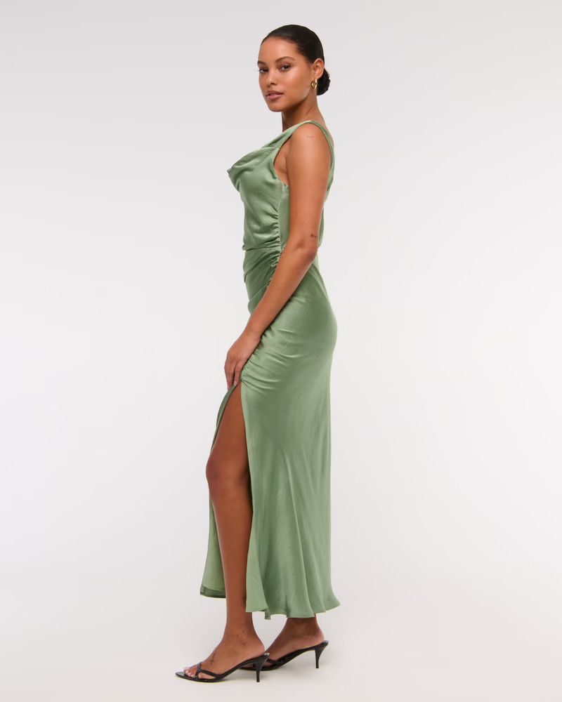 Cowl Neck Draped Maxi Dress | Abercrombie & Fitch (US)