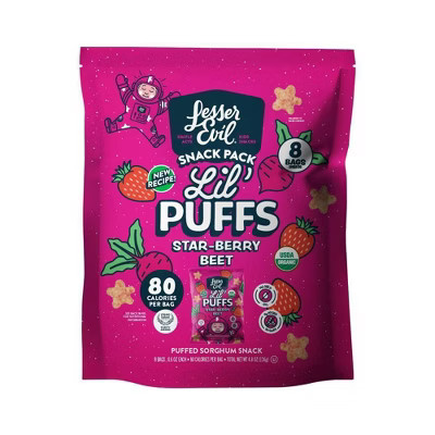 LesserEvil Lil Puff Star-Berry Beet Baby Food - 4.8oz | Target