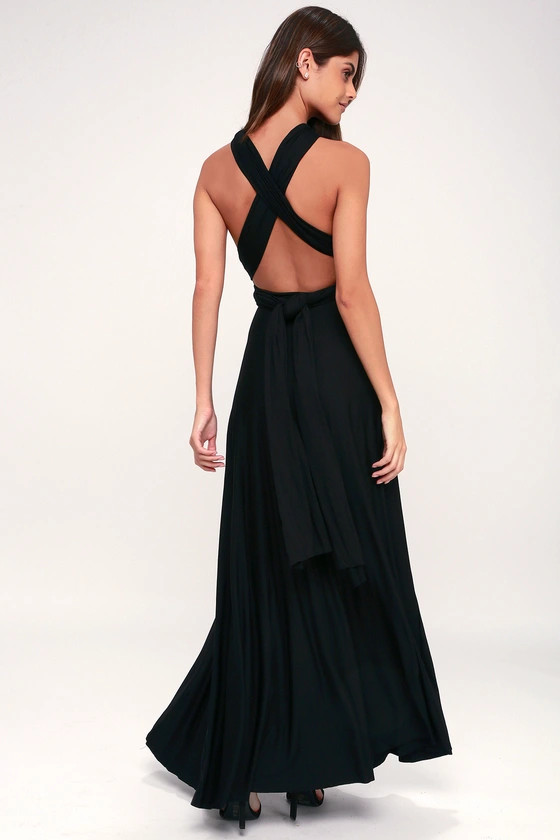 Tricks of the Trade Black Maxi Dress | Lulus