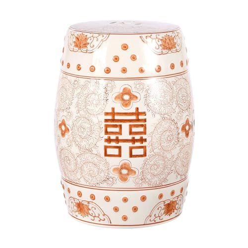 JONATHAN Y TBL1013D Double Happiness 18" Chinoiserie Ceramic Drum Garden Stool Bohemian, Coastal,... | Amazon (US)