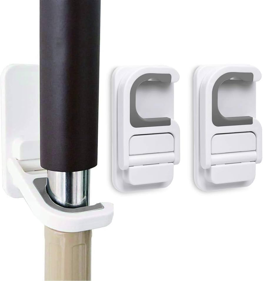 Tinkeep Mop Holder Wall Mounted Broom Holder Broom & Mop Grippers Self Adhesive No Drilling Super... | Amazon (US)