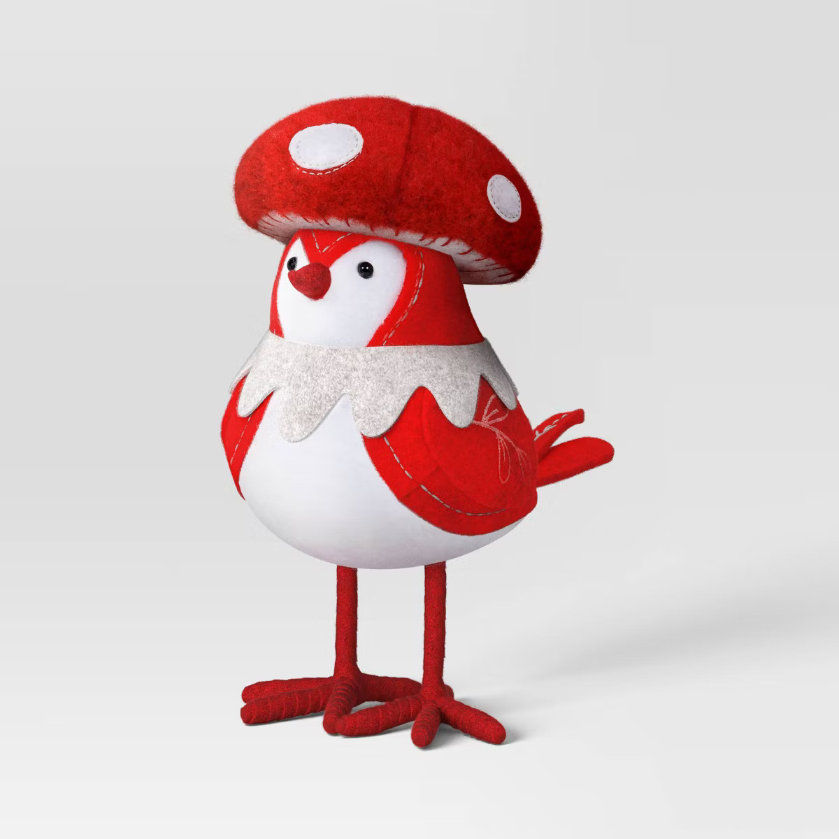 Featherly Friends™ 'Capster' Fabric Christmas Bird Figurine Dressed as Mushroom - Wondershop™ | Target