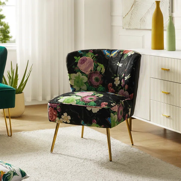 Felicia Velvet Barrel Chair with Tufted Back | Wayfair North America