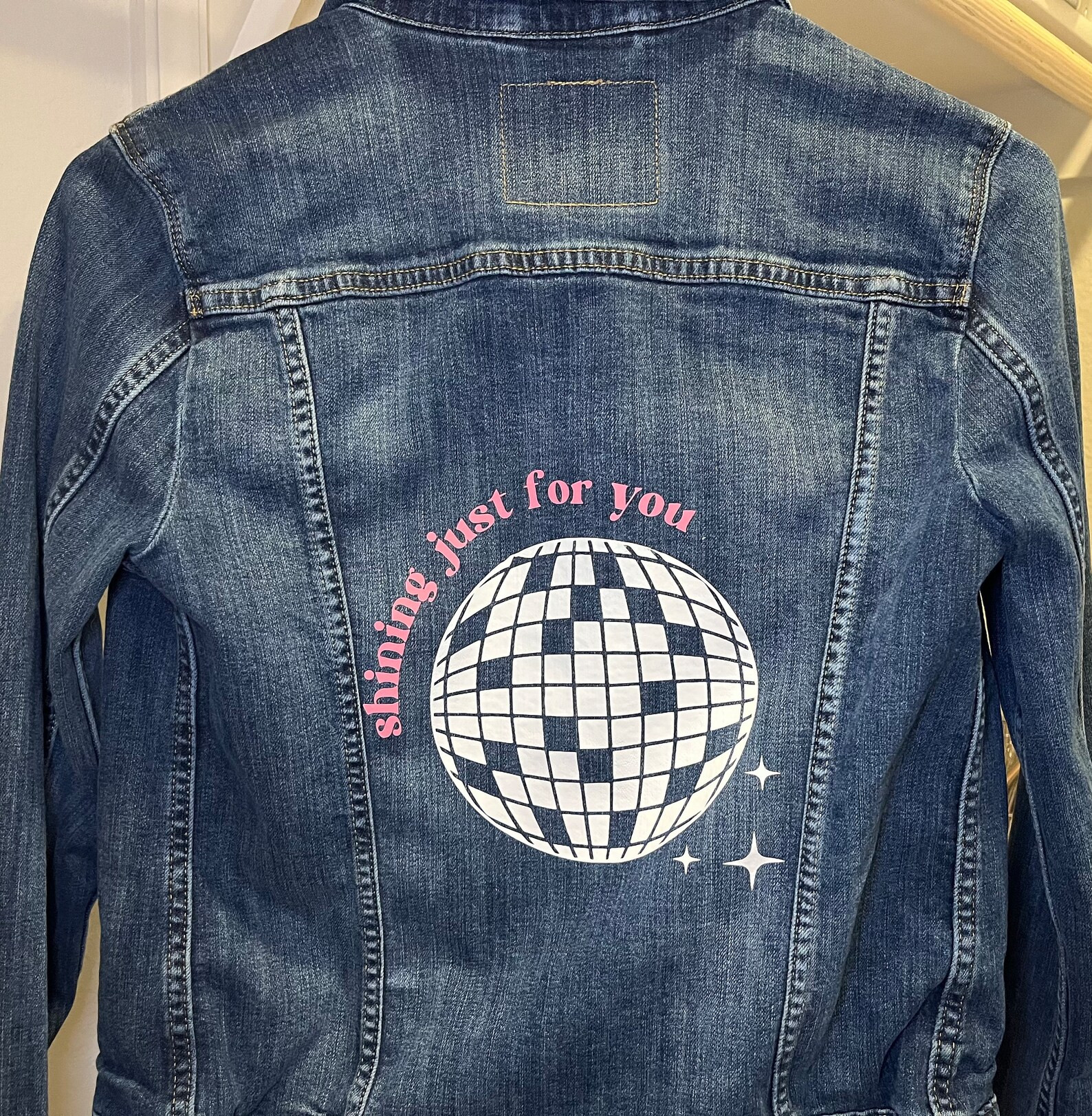 taylor swift inspired jean jacket, mirrorball taylor swfit, folklore jacket, custom jesn jacket, ... | Etsy (US)