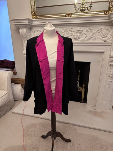 Shanghai Tang pink/black reversible silk Jacket Oriental xxlarge | eBay UK