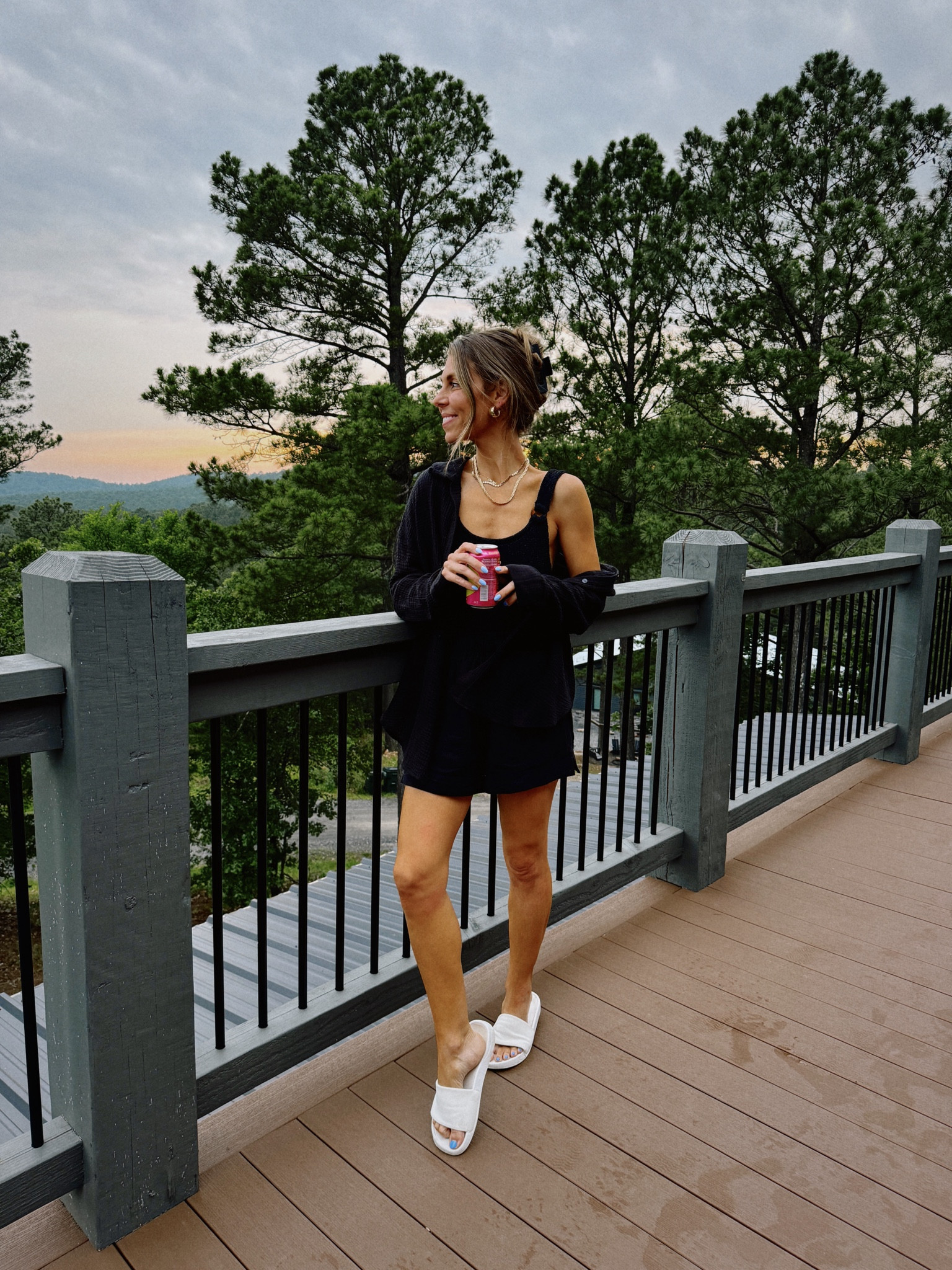 Sunsets in broken bow 😍 wearing an Abercrombie basic tank and black linen shorts size XS. Target long shirt coverup and hunza g swimsuit! 

#LTKFindsUnder100 #LTKFindsUnder50 #LTKTravel