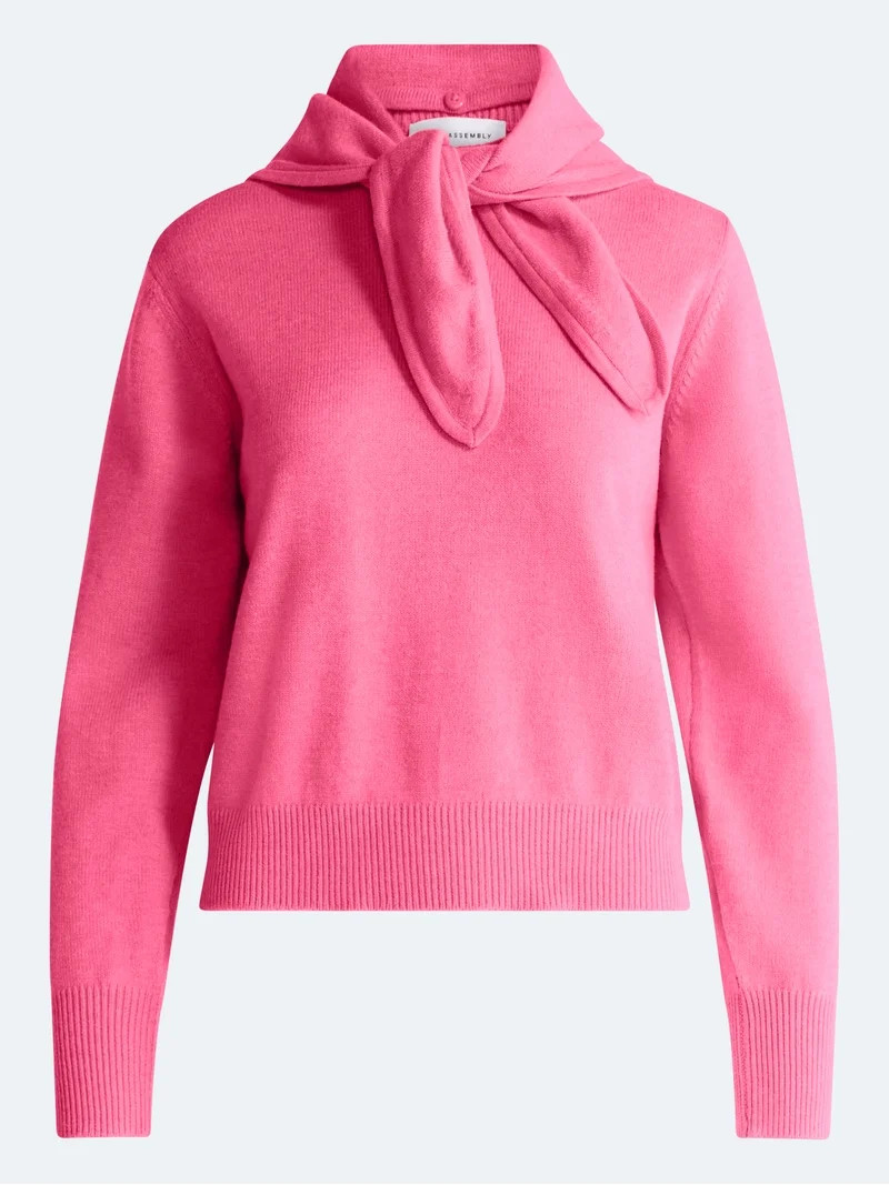 Free Assembly Women's and Women's Plus Cropped Crewneck Sweater with Scarf, Lightweight, Sizes XS-4X | Walmart (US)