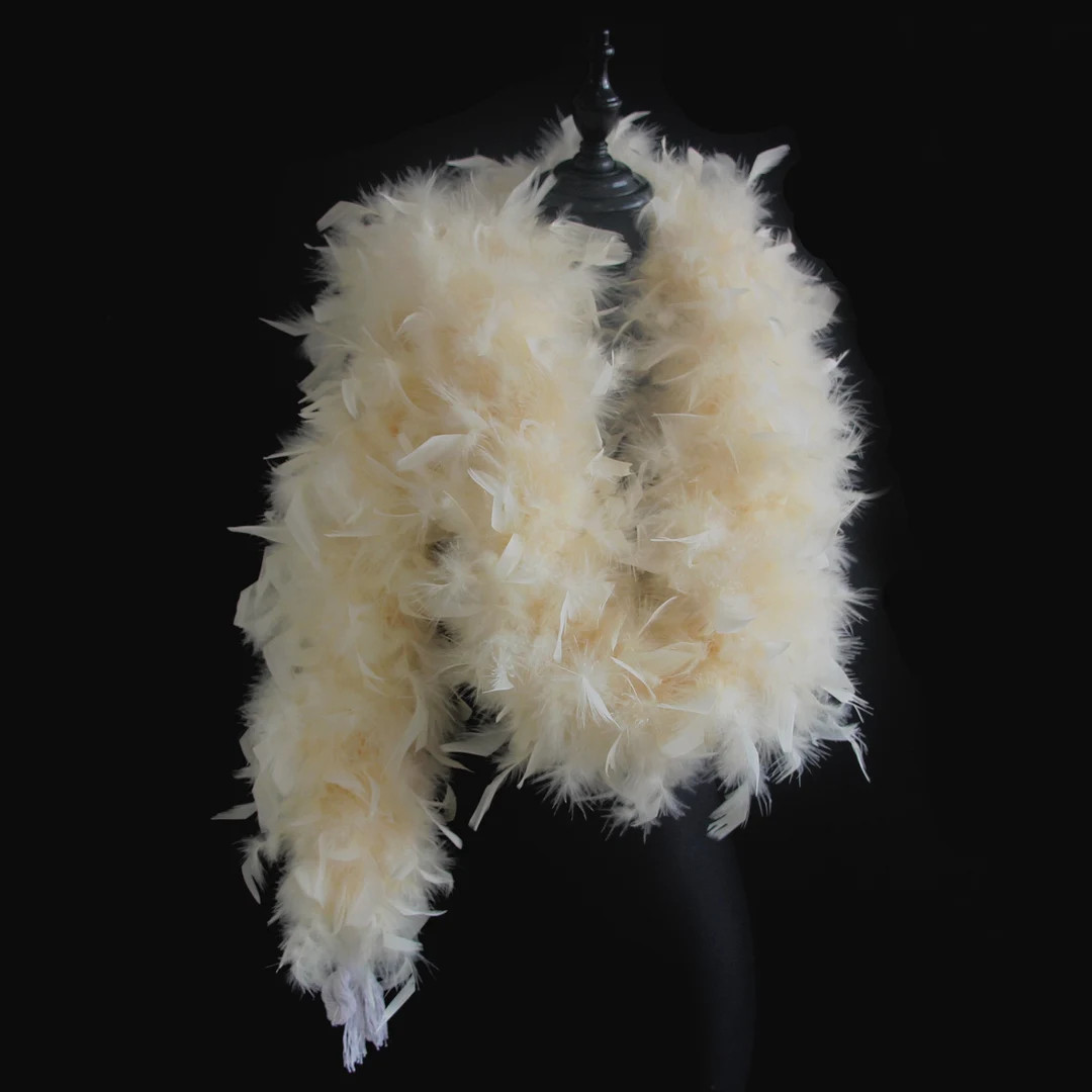 Champagne Color 100 Gram Chandelle Feather Boa, 2 Yard Long-great for Party, Wedding, Costume - E... | Etsy (US)