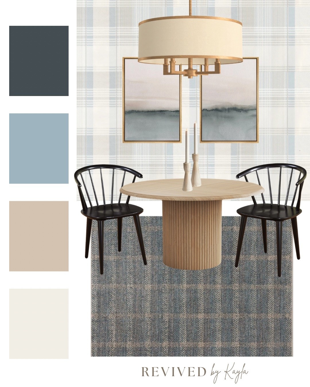 Grey and blue dining room design mood board 🩶✨ Shop thousands of deals on Wayfair now to get your home holiday ready! 

#diningroom #moodboard #homedesign #homedecor #cozy #modern #traditional #plaid #blue #contemporary #decor @wayfair #wayfair #wayfairpartner #ad 

#LTKFindsUnder100 #LTKHome