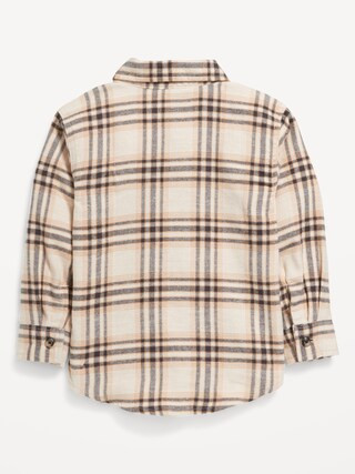 Cozy Long-Sleeve Plaid Pocket Shirt for Toddler Boys | Old Navy (US)